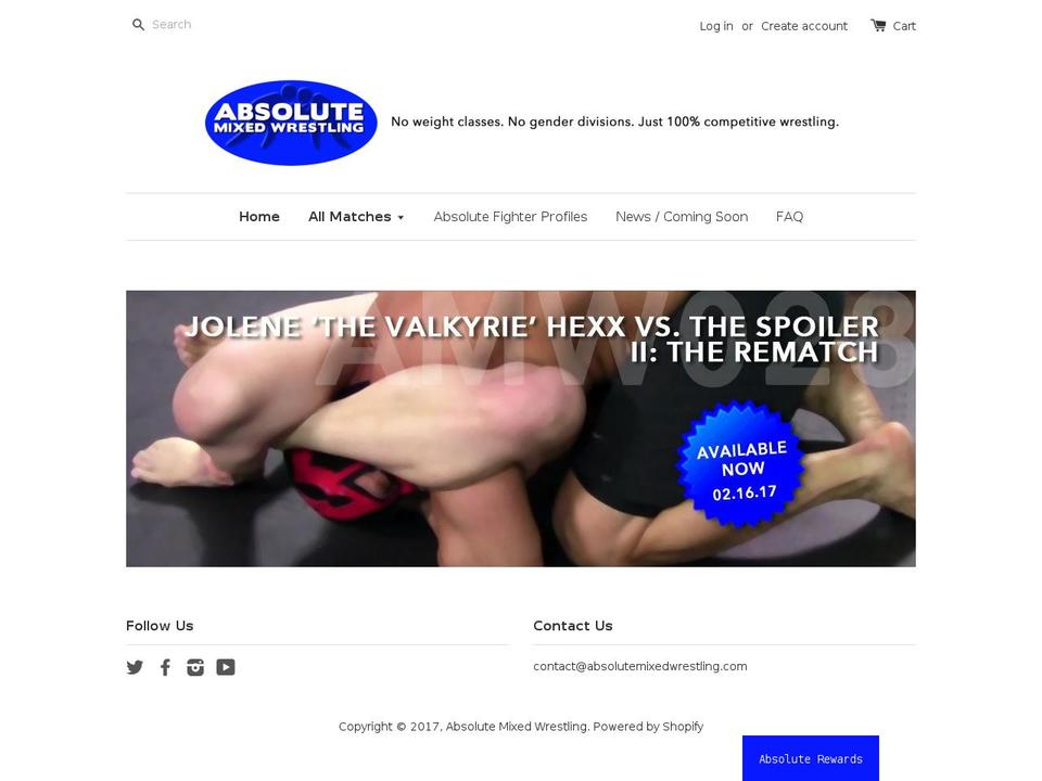 Dawn Shopify theme site example absolutemixedwrestling.com