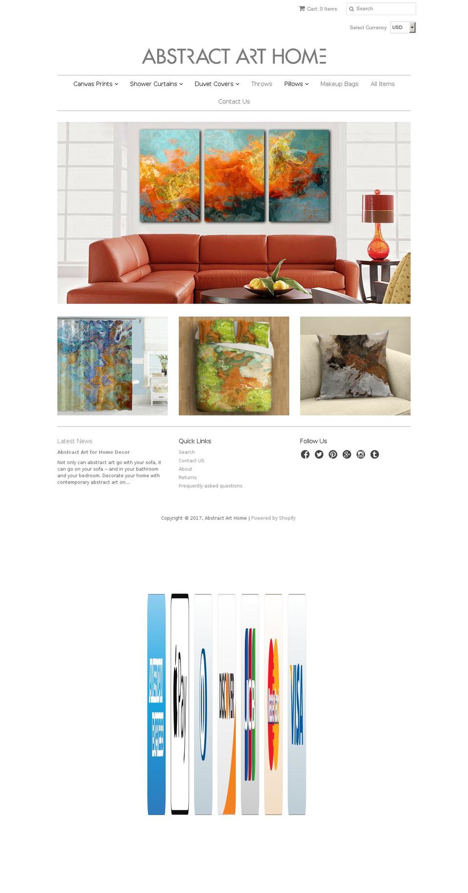 abstractarthome.com shopify website screenshot