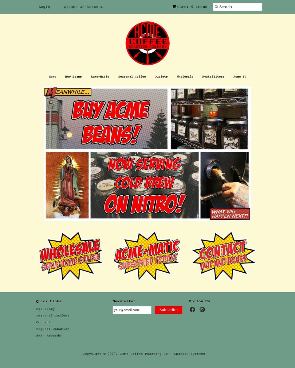 Wokiee Shopify theme site example acmecoffeeroasting.com