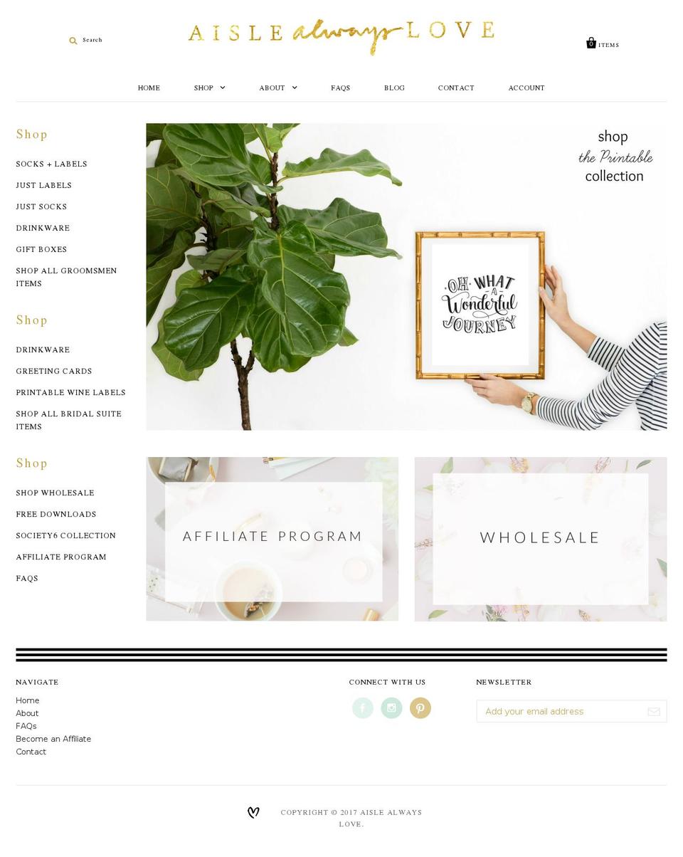 Pacific Shopify theme site example aislealwayslove.com