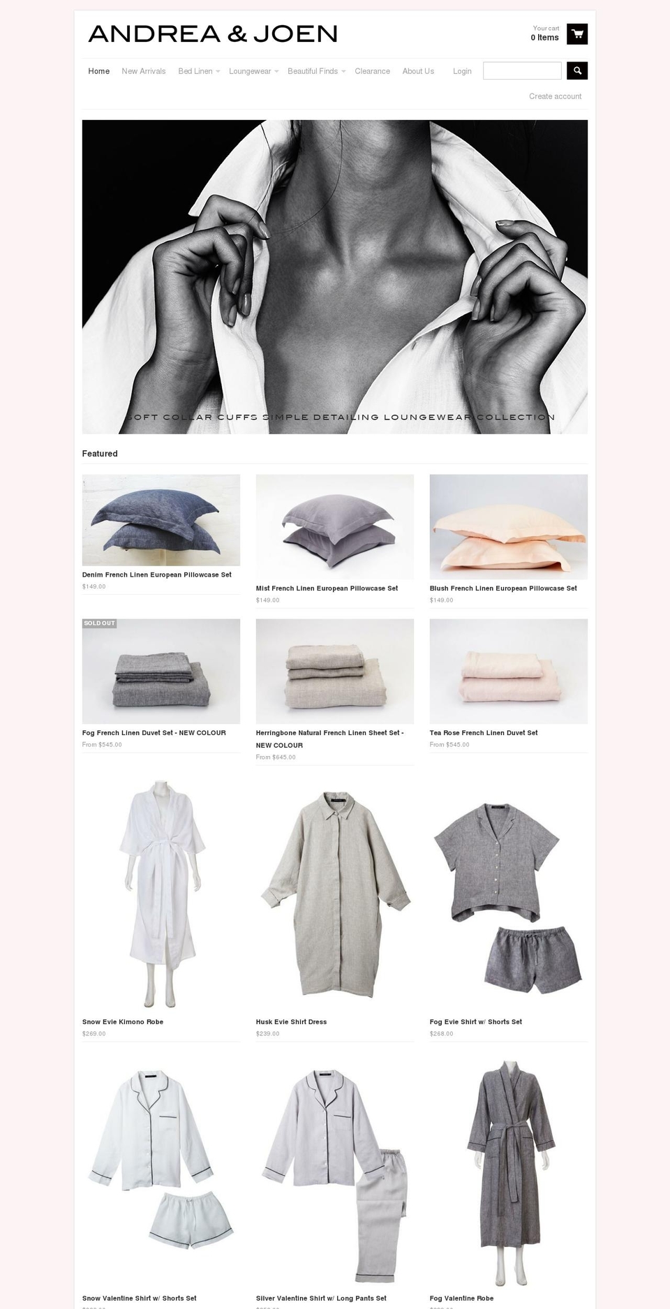 andreaandjoen.com shopify website screenshot
