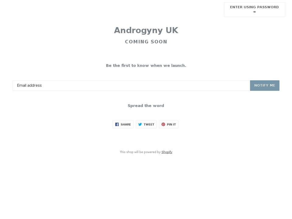 androgynyuk.com shopify website screenshot