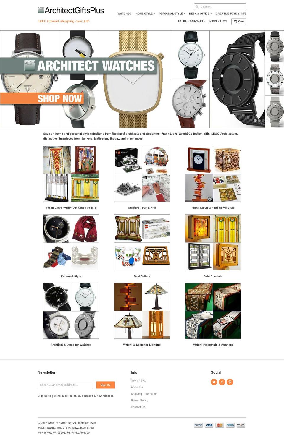 architectgiftsplus.com shopify website screenshot