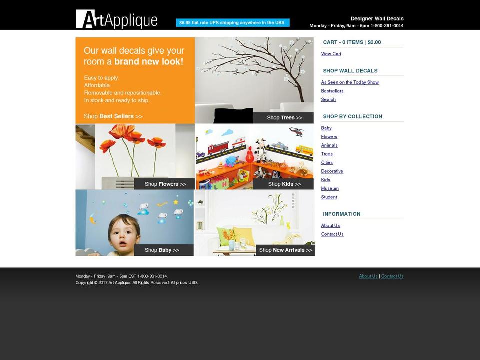 artapplique.com shopify website screenshot