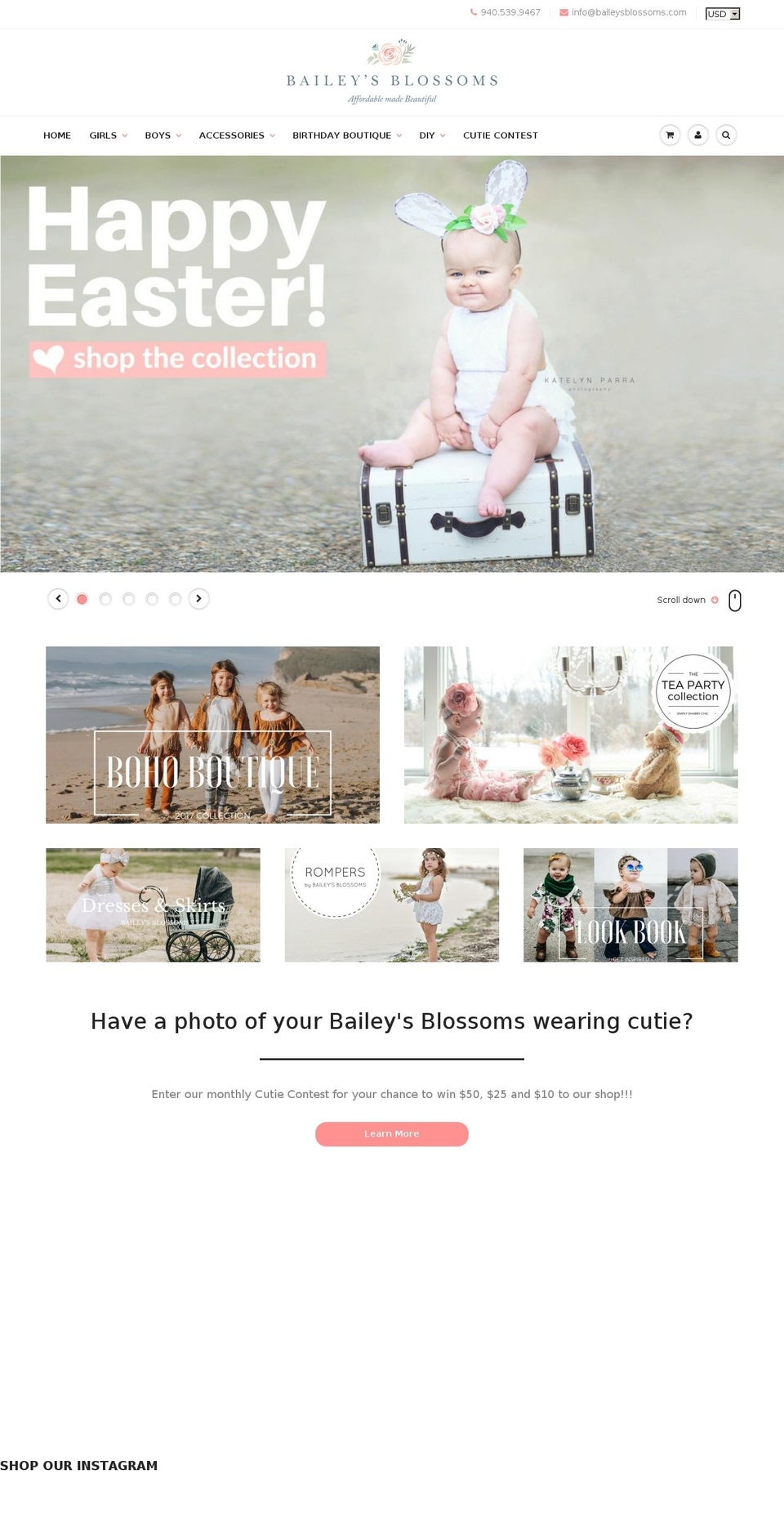 baileysblossoms.com shopify website screenshot
