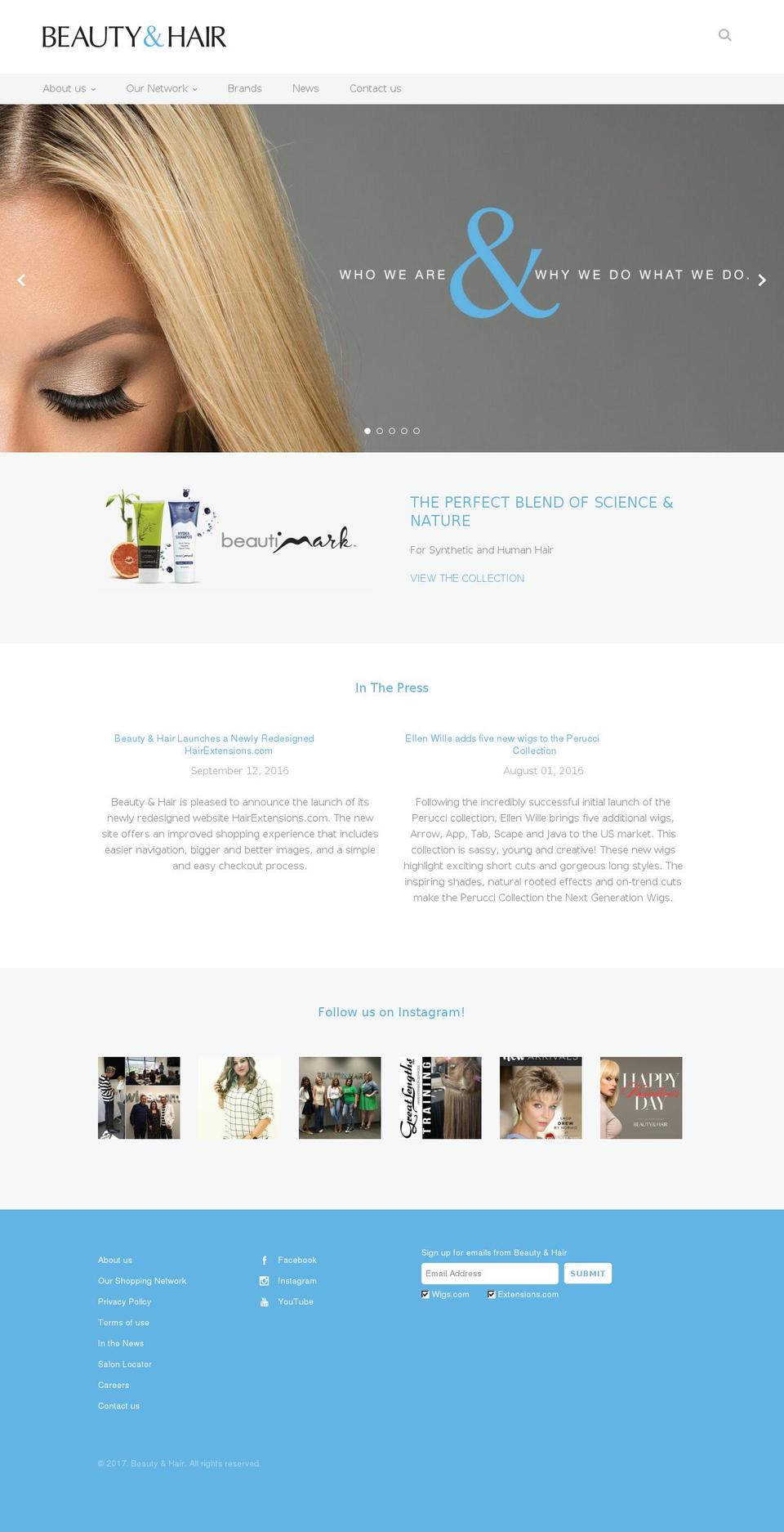 Startup Shopify theme site example beautyandhair.com