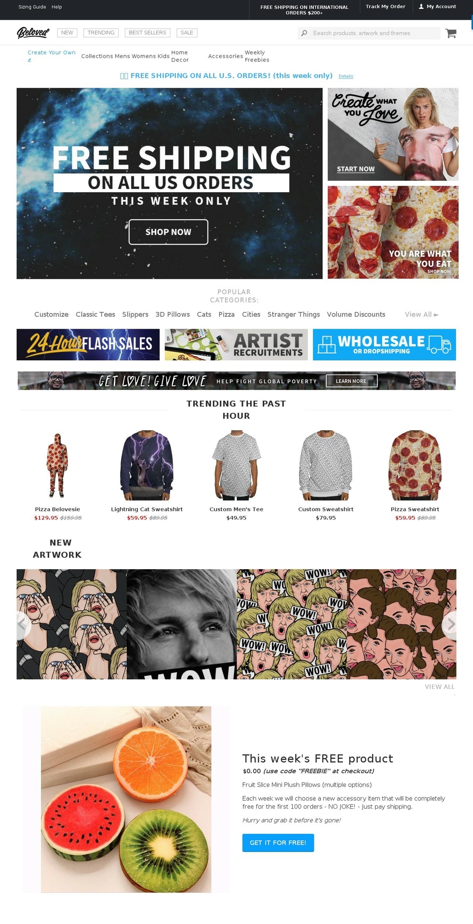 belovedshirts.com shopify website screenshot