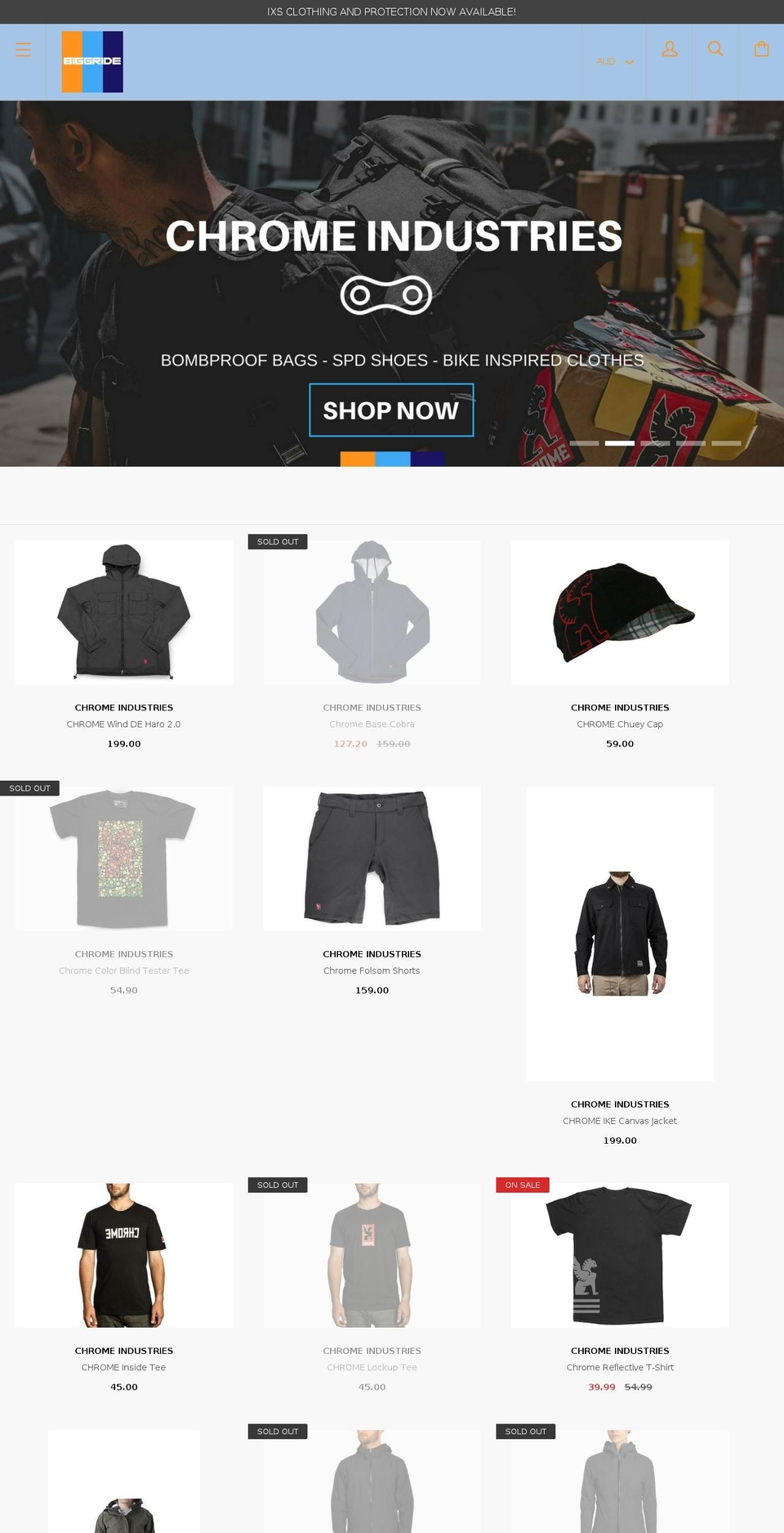 biggride.com.au shopify website screenshot