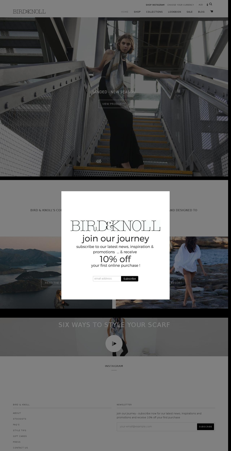 birdandknoll.com shopify website screenshot