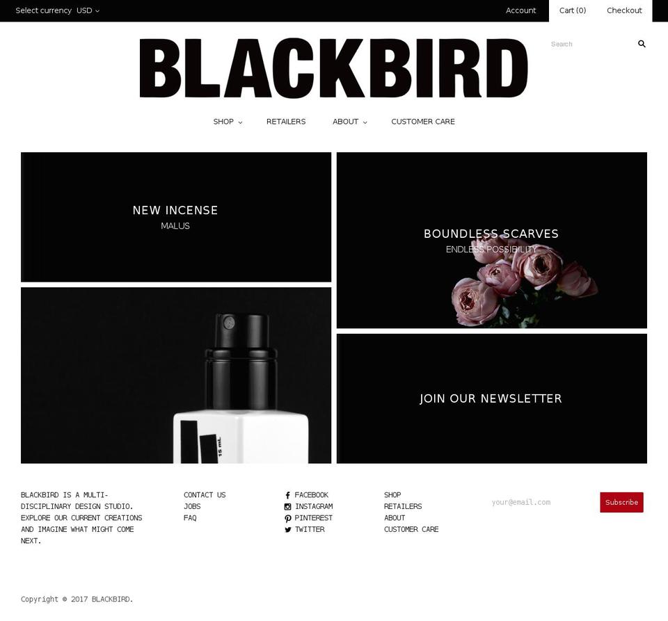 blackbirdballard.com shopify website screenshot