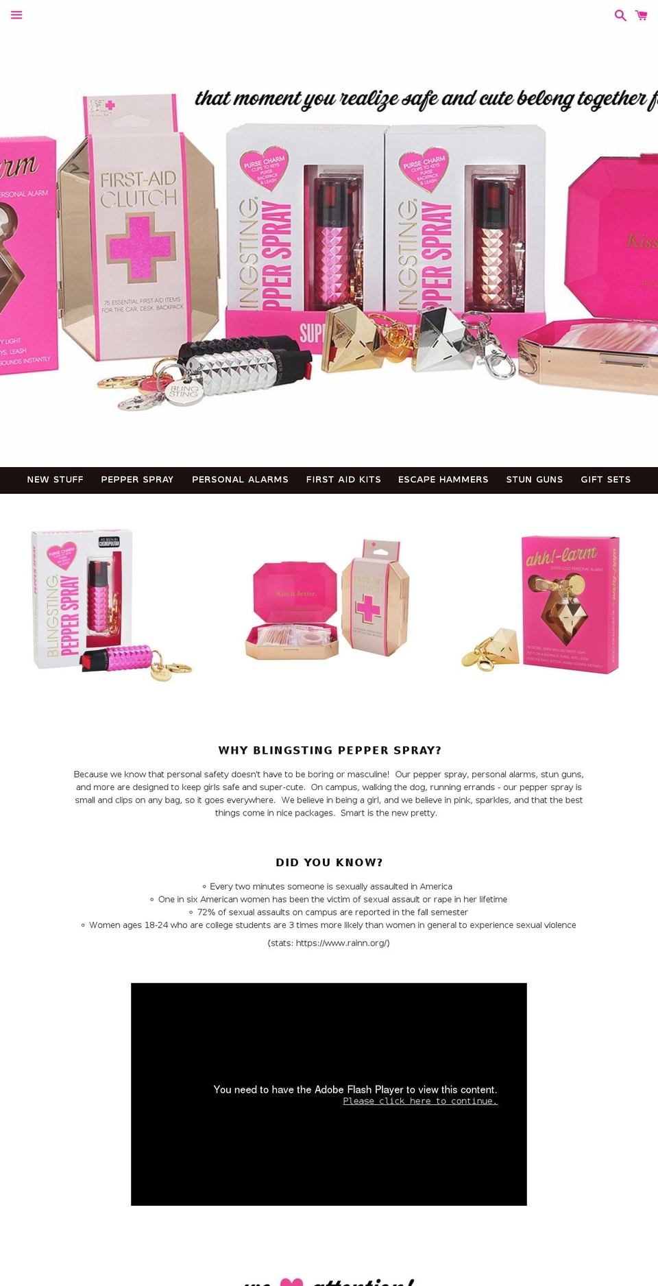 Galleria Shopify theme site example blingsting.com