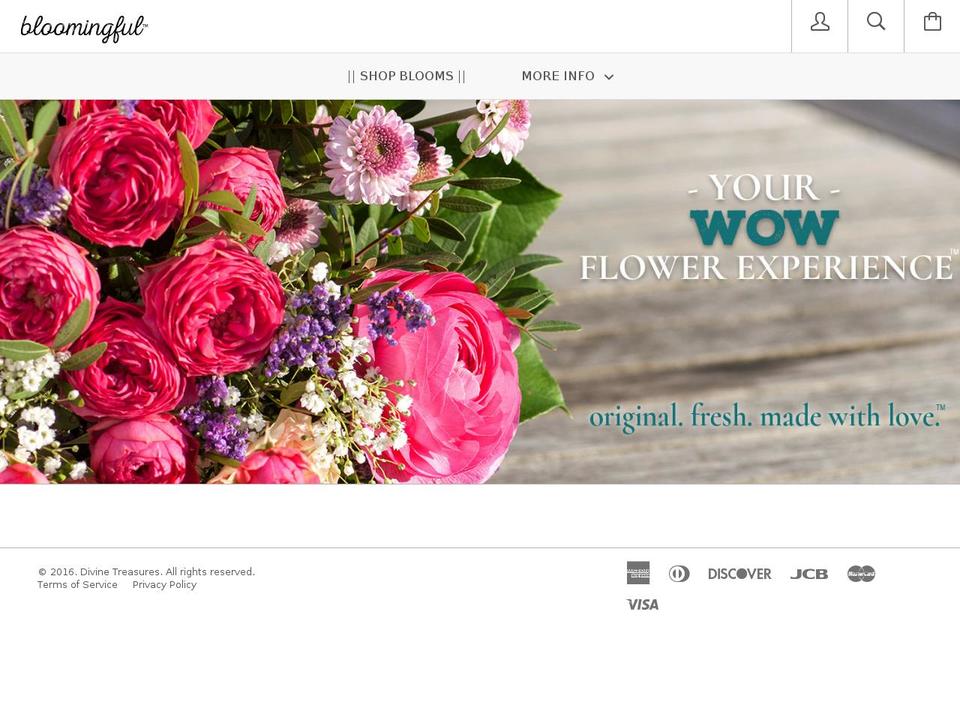 Origin Shopify theme site example bloomingful.com