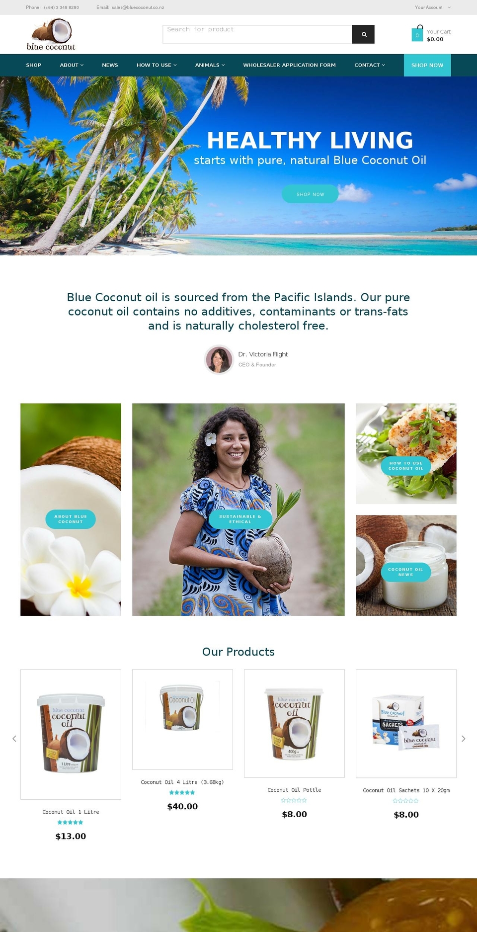 bluecoconut.co.nz shopify website screenshot
