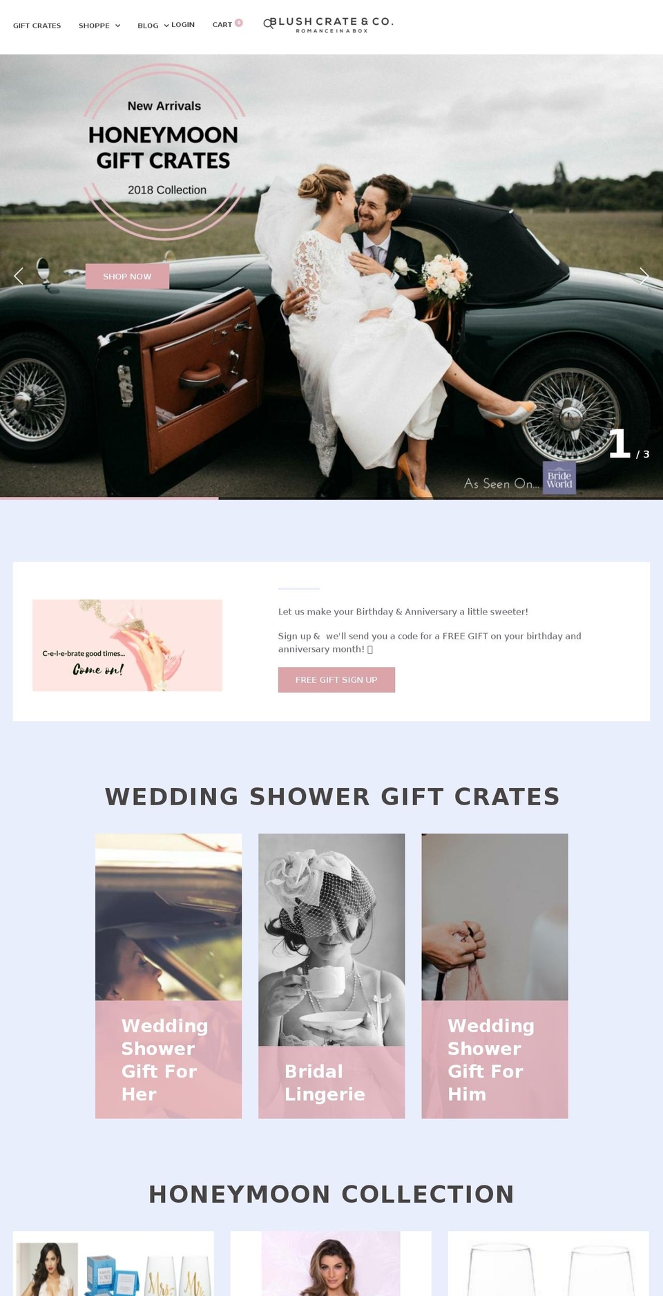 Trademark Shopify theme site example blushcrate.com