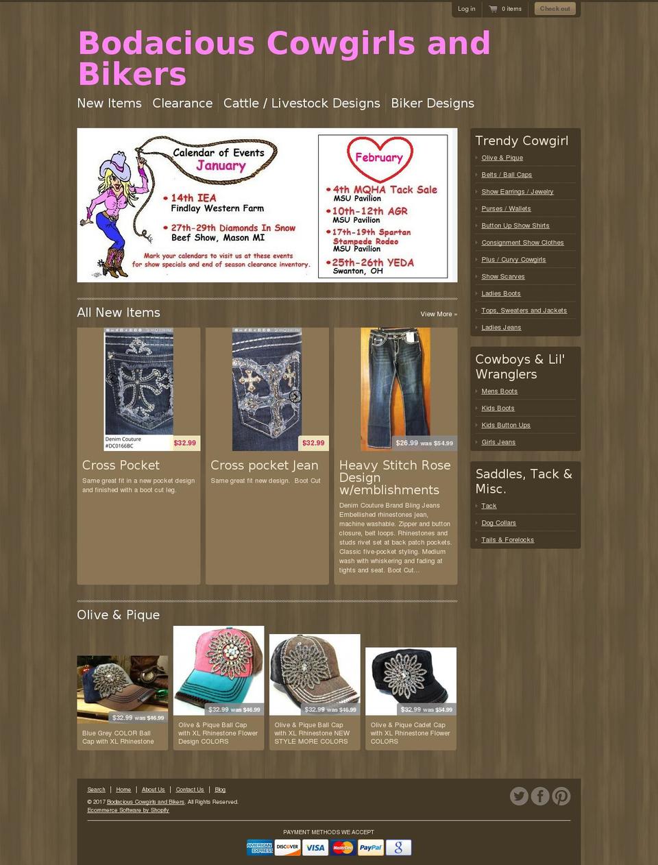 bodaciouscowgirl.com shopify website screenshot