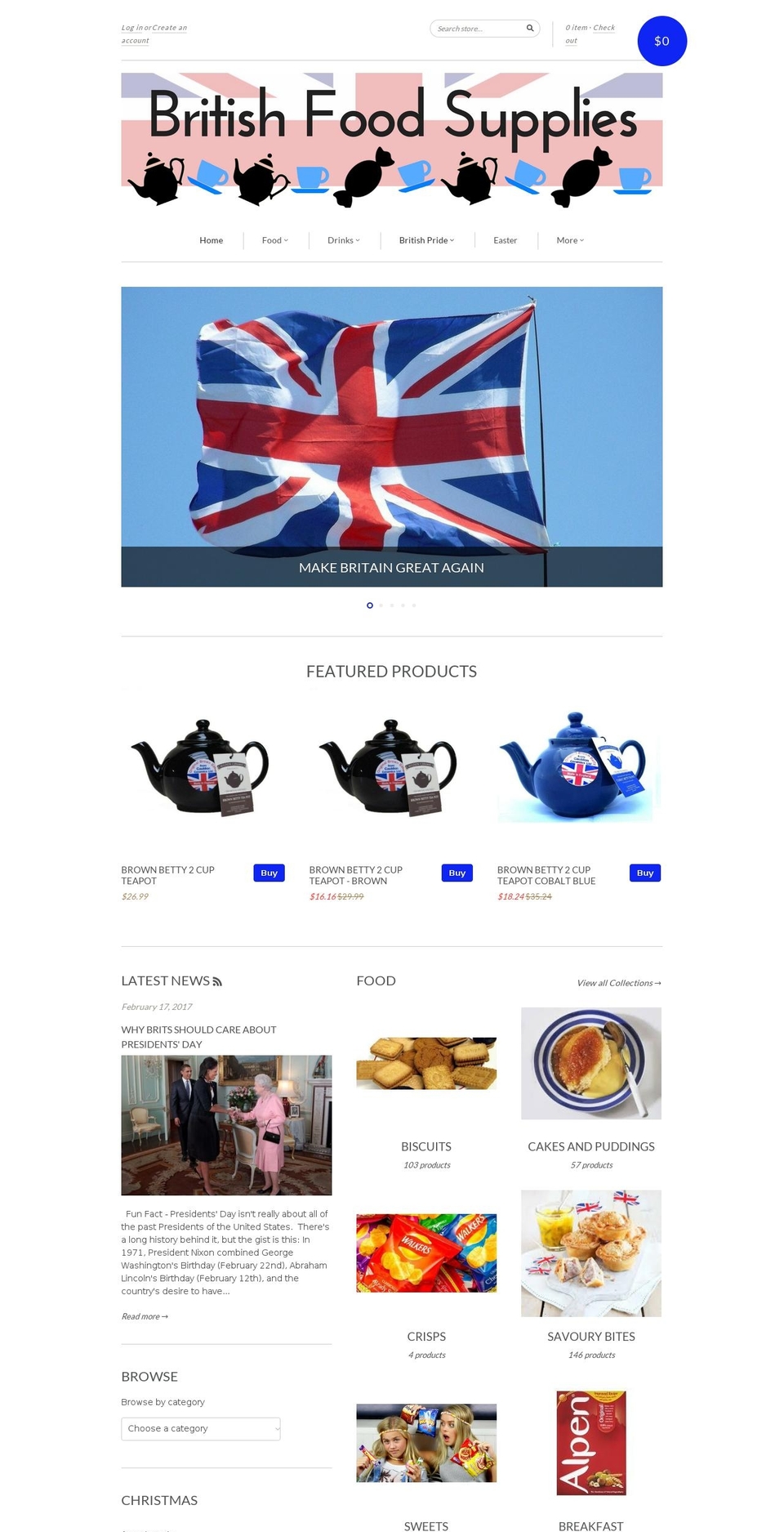 britishfoodsupplies.com shopify website screenshot