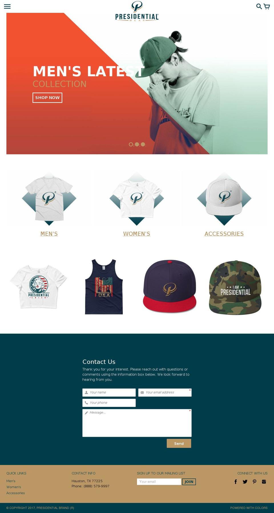 Colors Shopify theme site example buypresidentialshirts.com