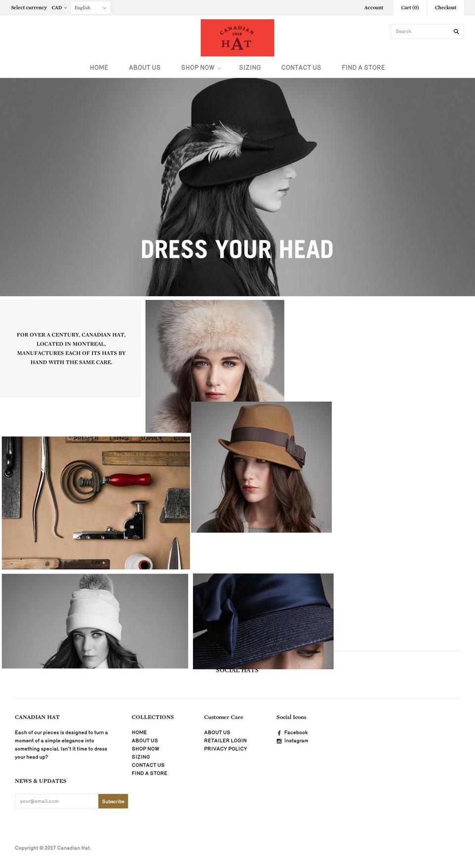 Modular Shopify theme site example canadianhat.ca