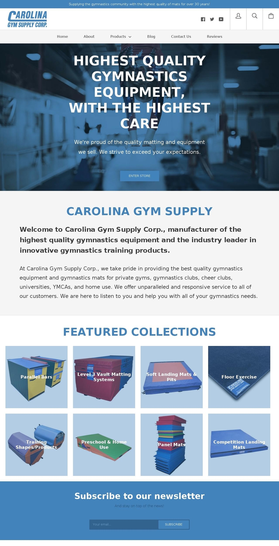 carolinagym.com shopify website screenshot