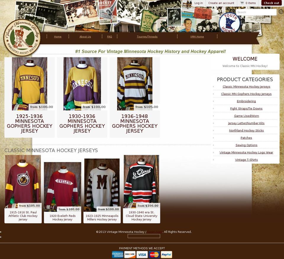 classicmnhockey.com shopify website screenshot