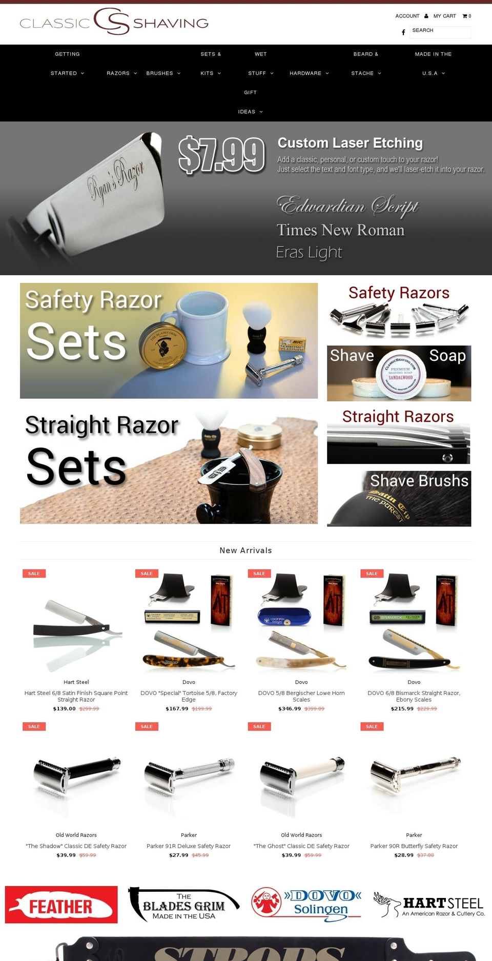 classicshaving.com shopify website screenshot