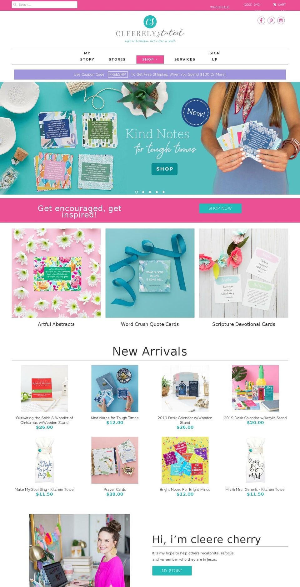 Wokiee Shopify theme site example cleerelystated.com