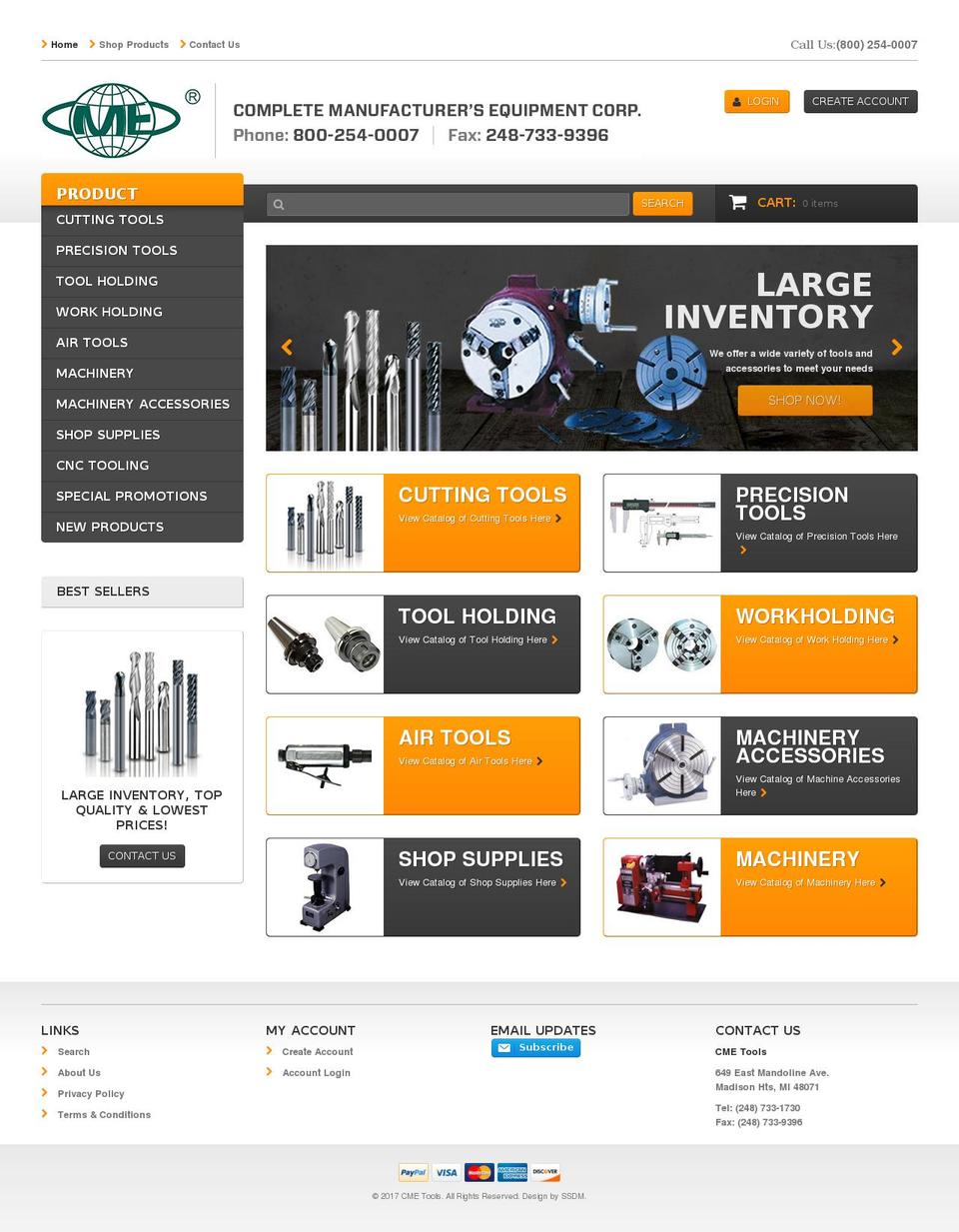 cme-tools.com shopify website screenshot
