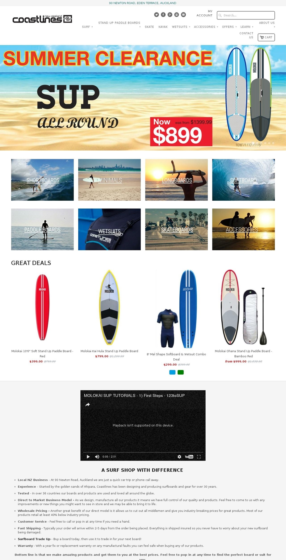coastlines.co.nz shopify website screenshot