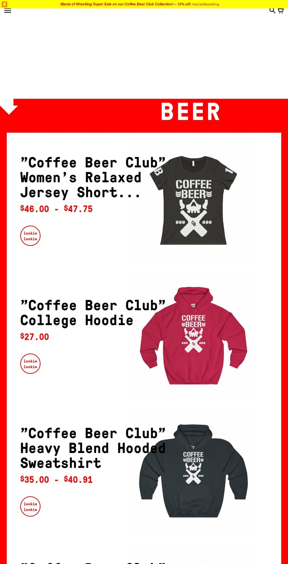 coffeebeer.me shopify website screenshot