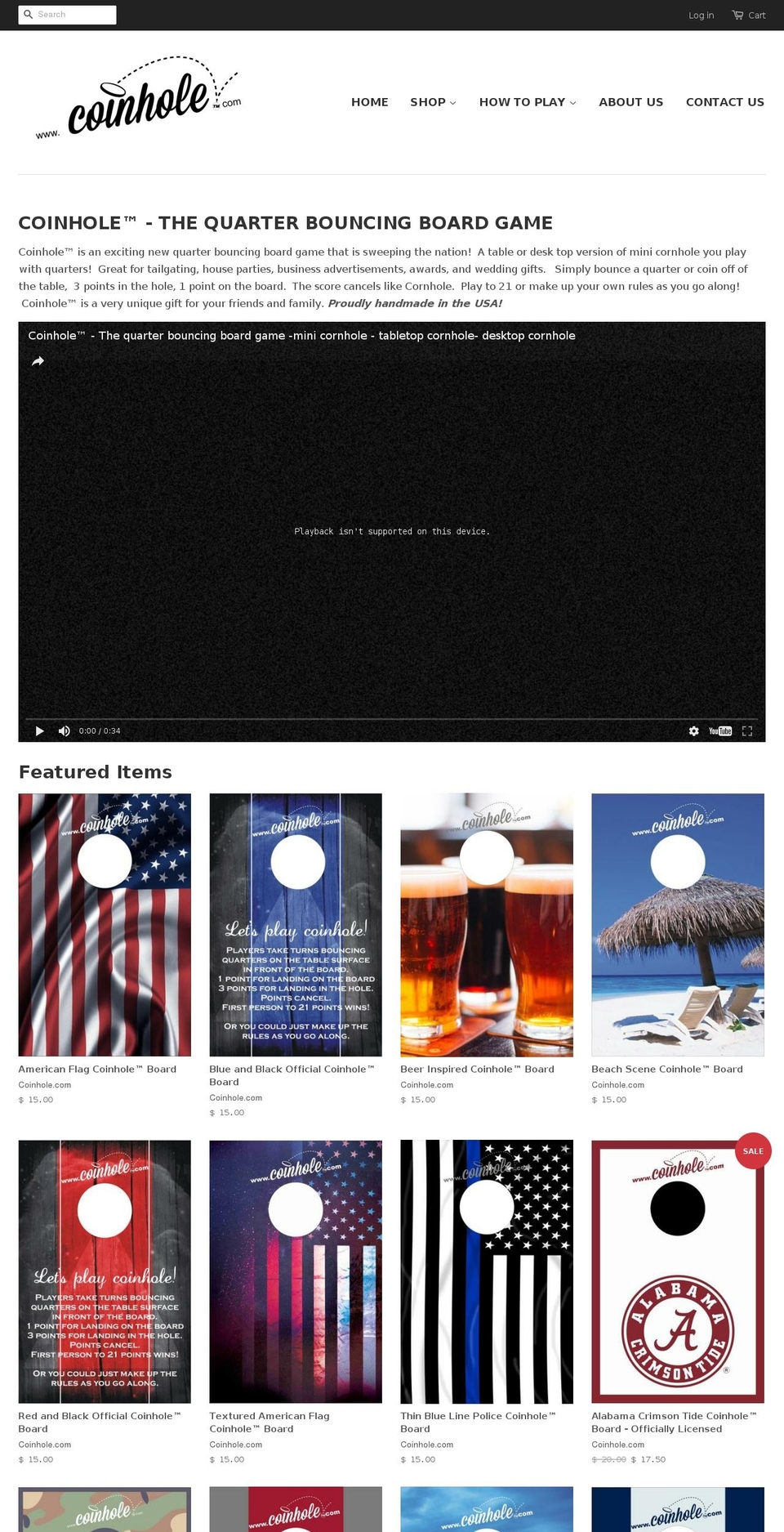coinhole.com shopify website screenshot