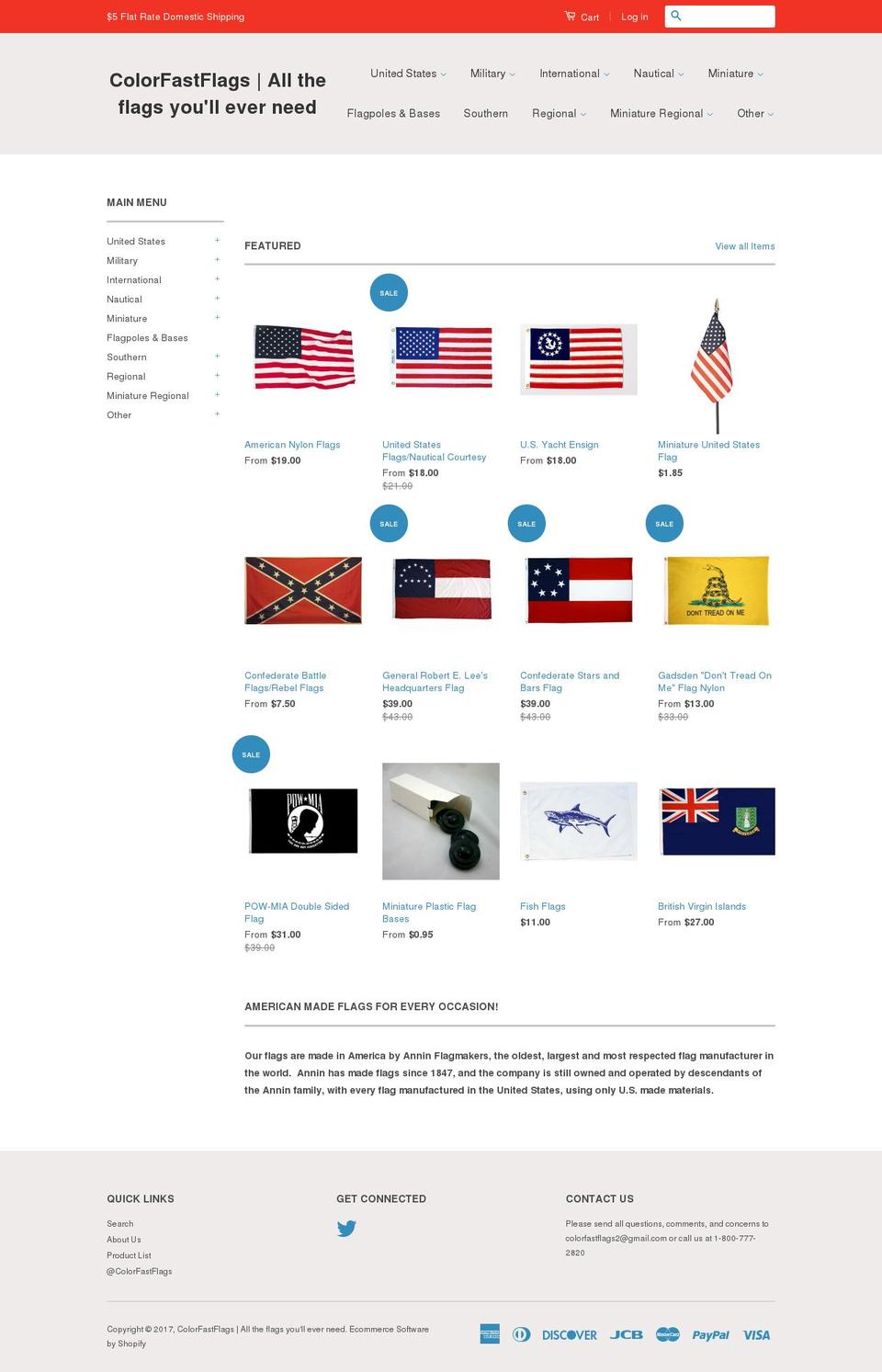 colorfastflags.com shopify website screenshot