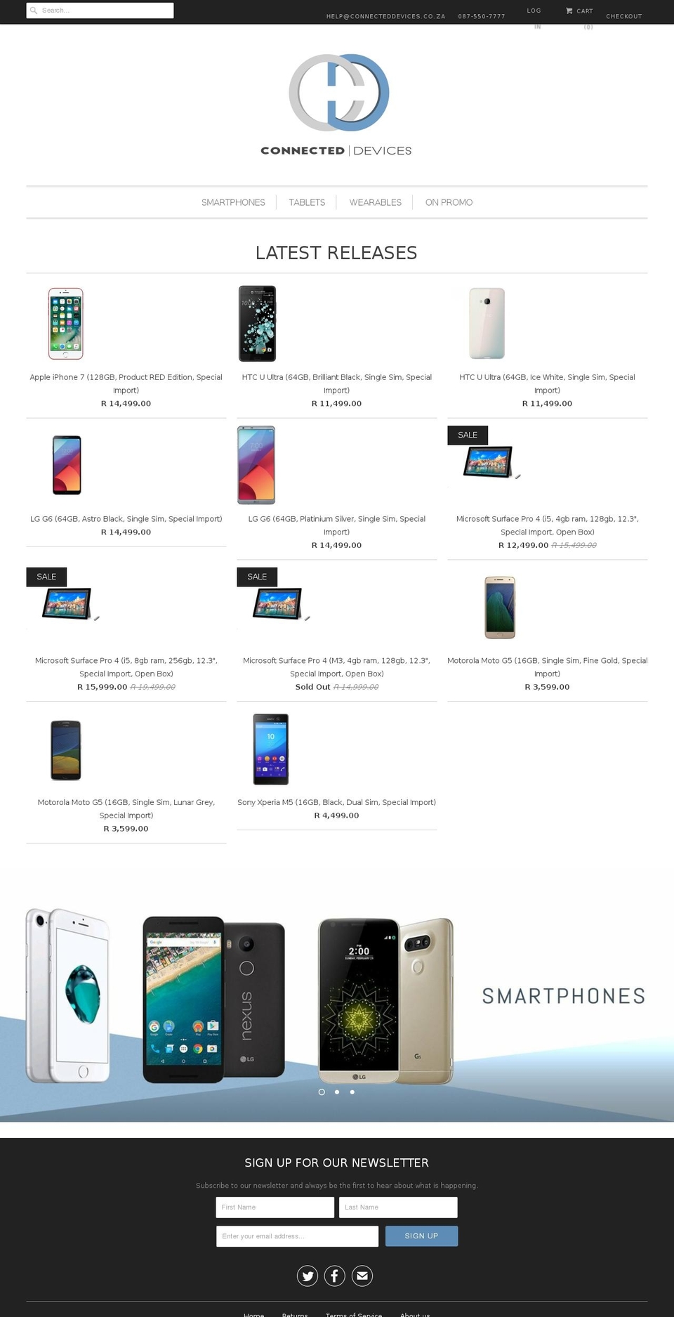 connecteddevices.co.za shopify website screenshot