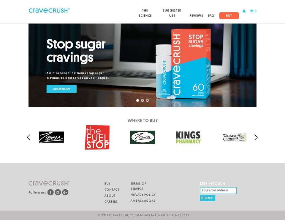Crave Shopify theme site example crave-crush.net