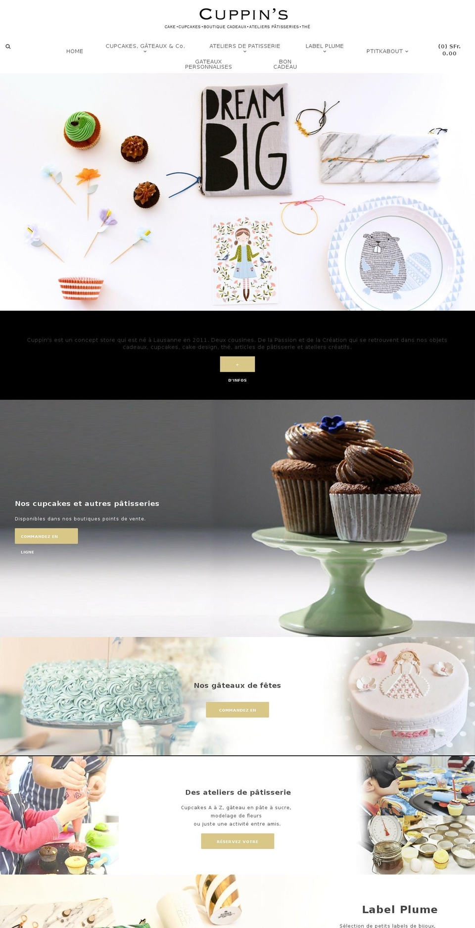 Focal Shopify theme site example cuppins.ch