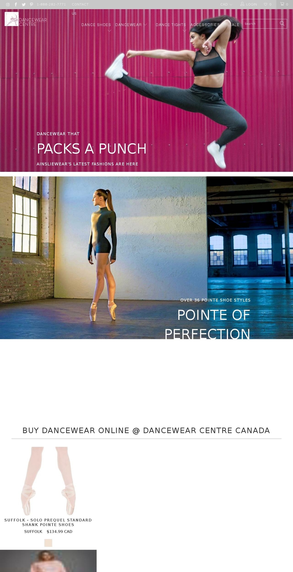 dancewearcentre.com shopify website screenshot
