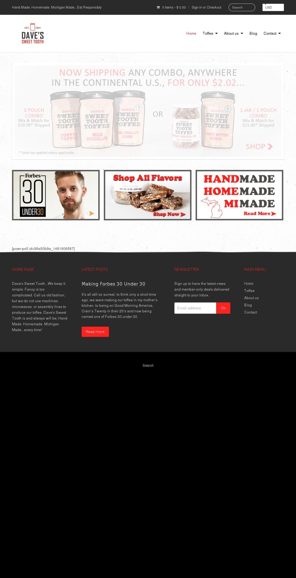 Modular Shopify theme site example davessweettooth.com