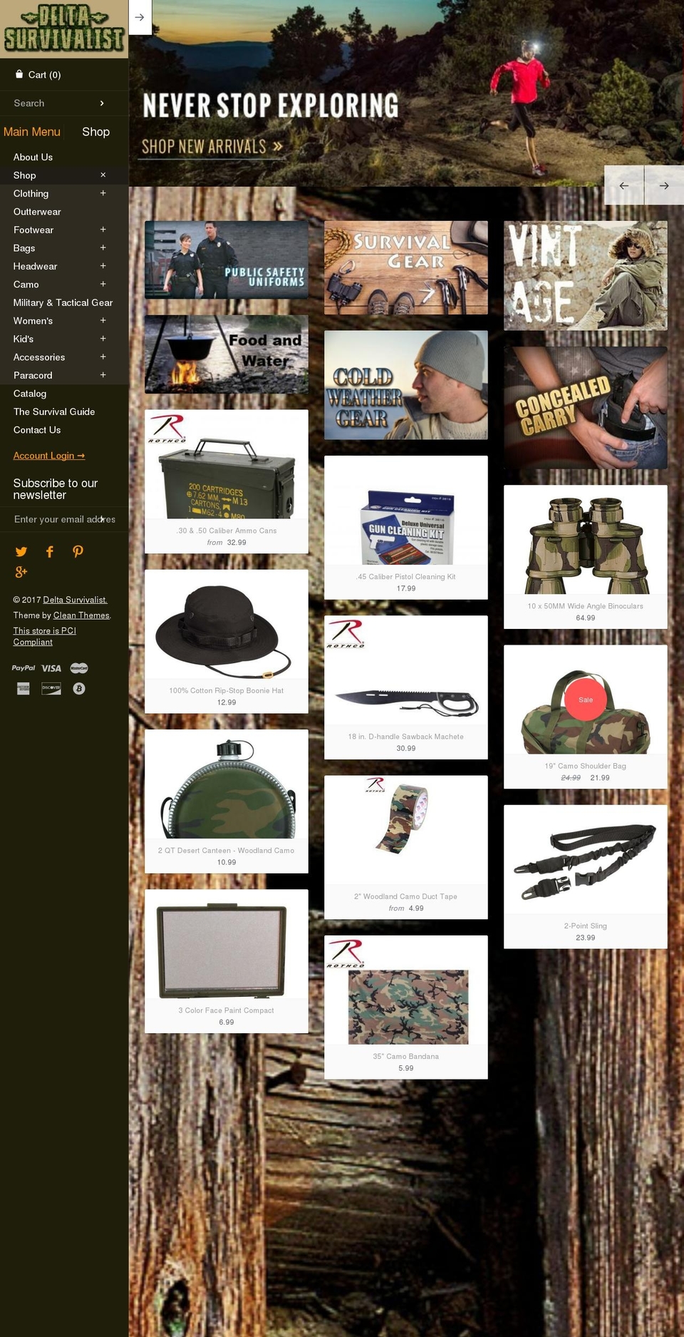 deltasurvivalist.com shopify website screenshot