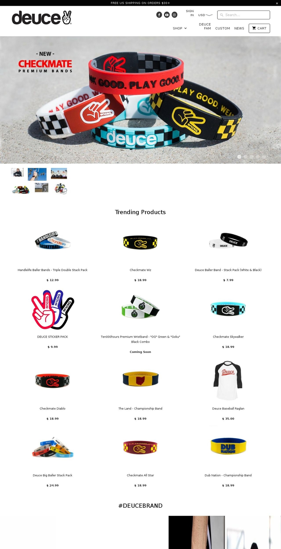 Production Shopify theme site example deucebrand.com