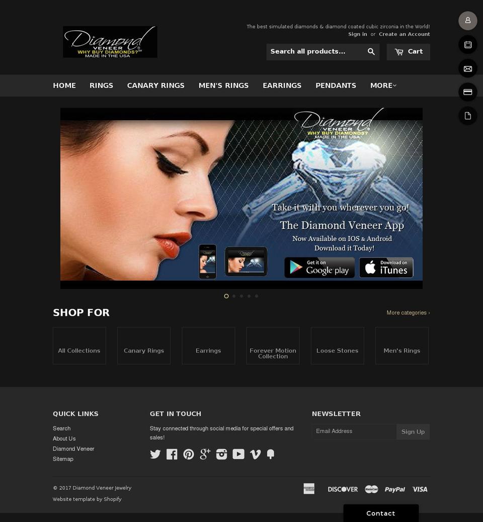 diamondveneer.co shopify website screenshot