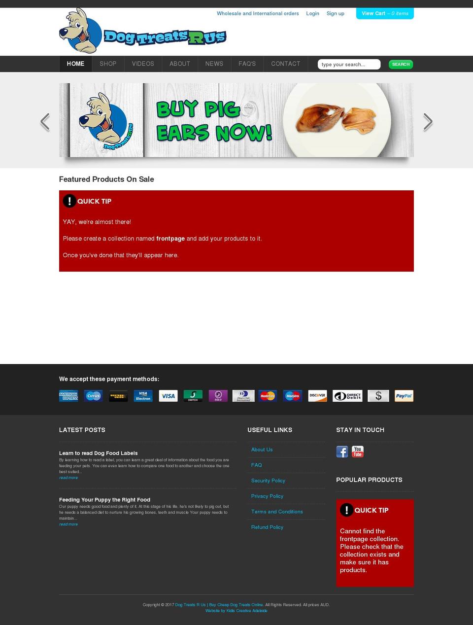 dogtreatsrus.com.au shopify website screenshot