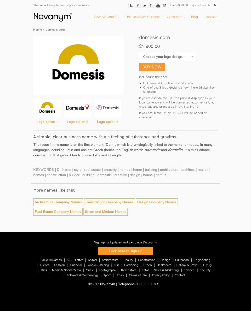 domesis.com shopify website screenshot