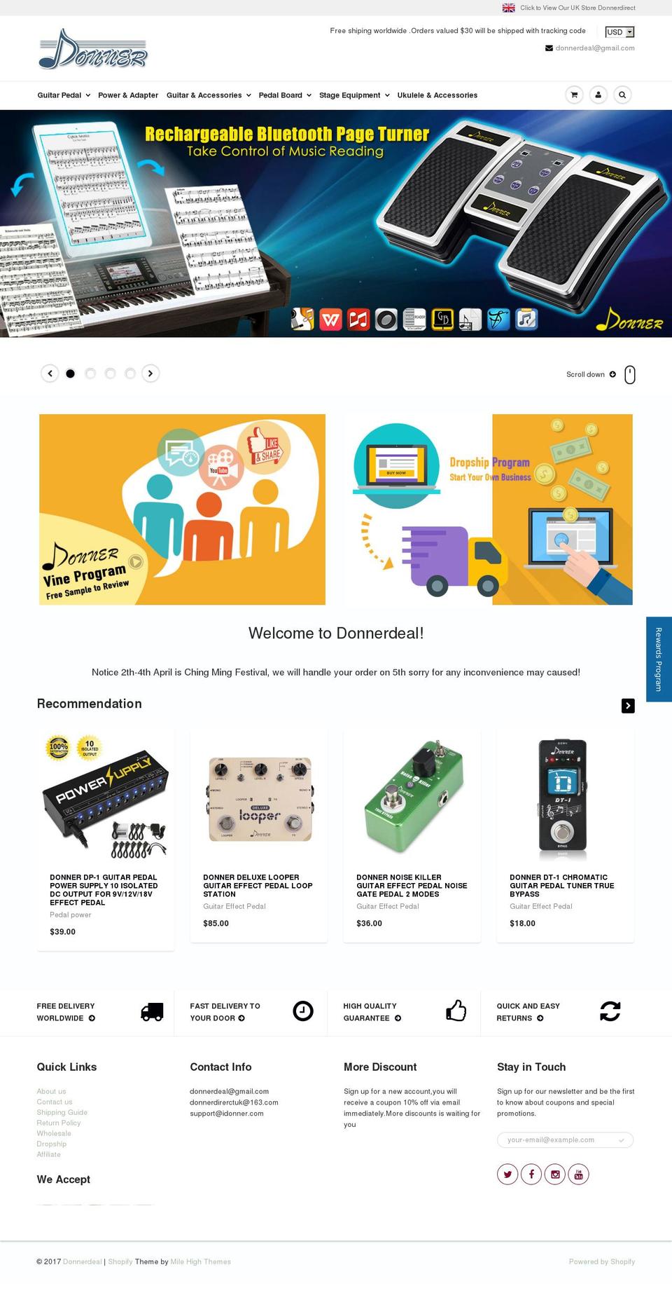 donnerdeal.com shopify website screenshot