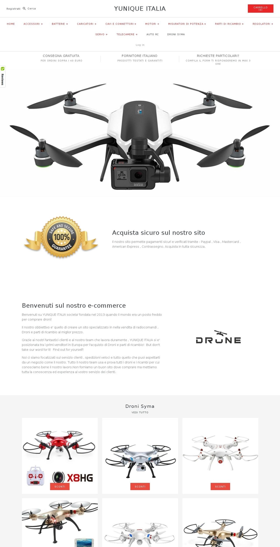 drones-spare-parts.com shopify website screenshot