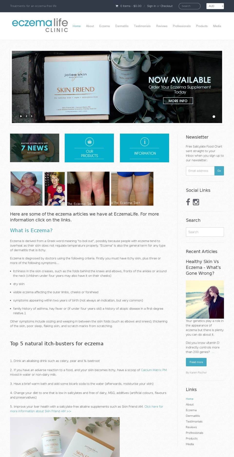 eczemalife.com shopify website screenshot