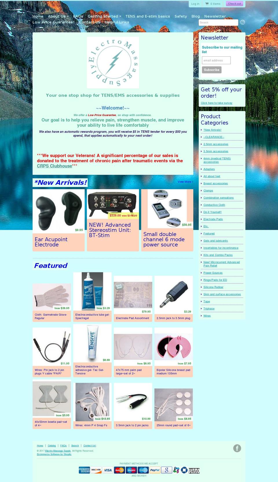 electromassagesupply.com shopify website screenshot
