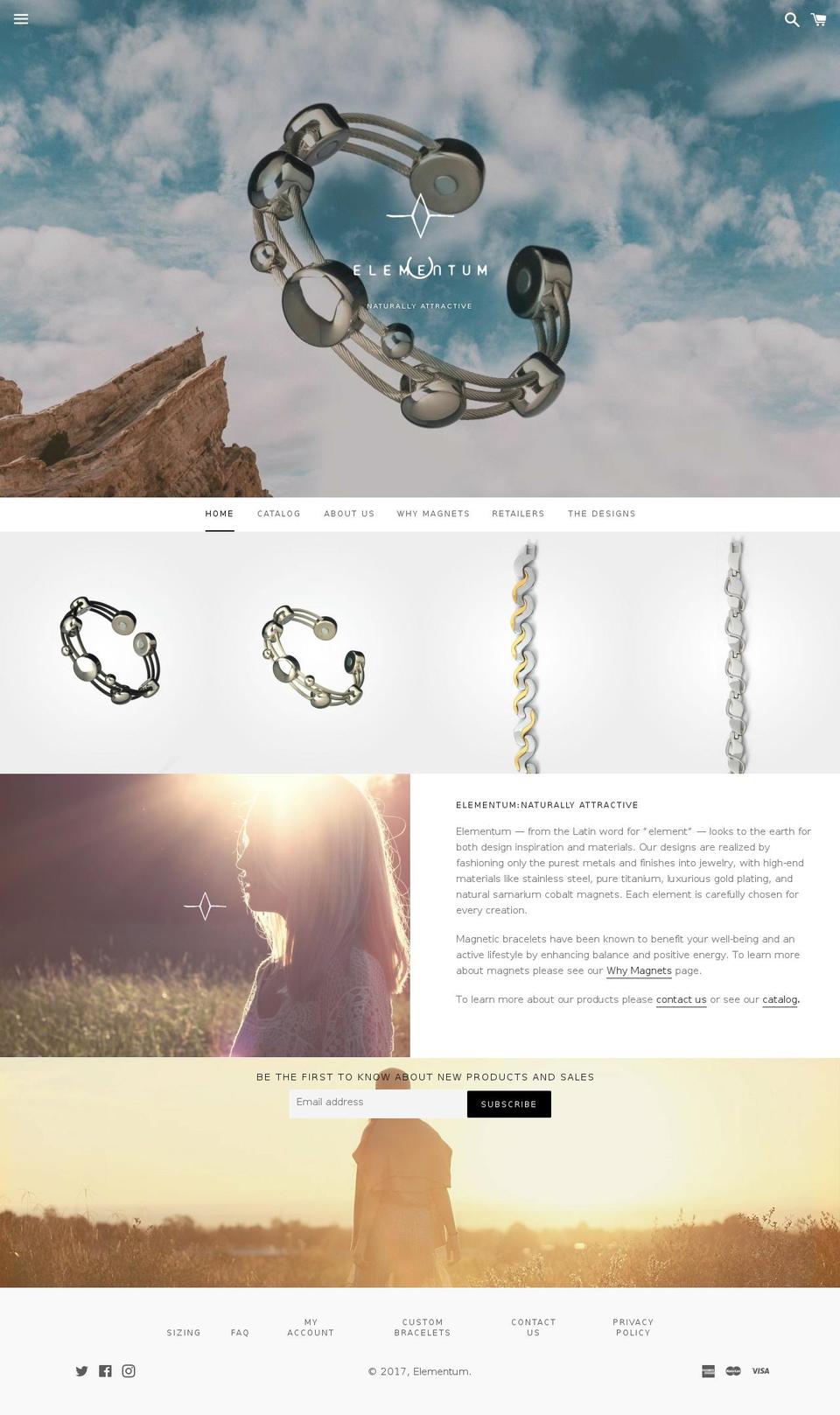 elementumjewelry.com shopify website screenshot
