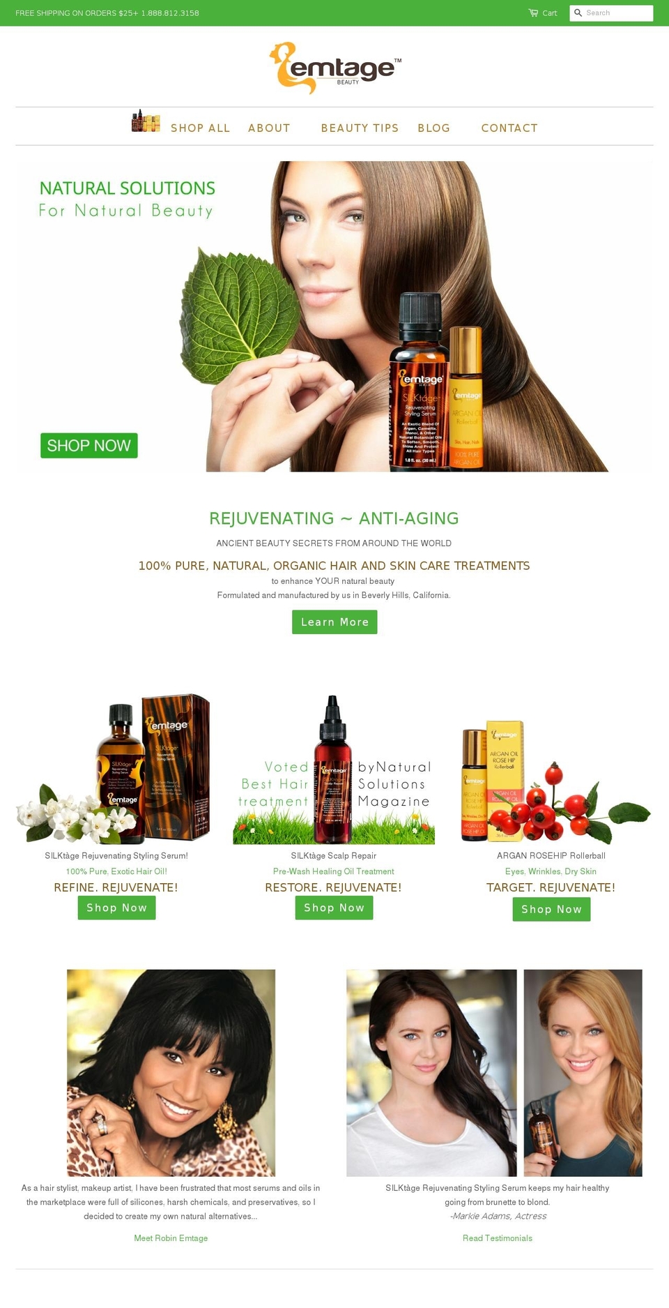 Startup Shopify theme site example emtagebeauty.com