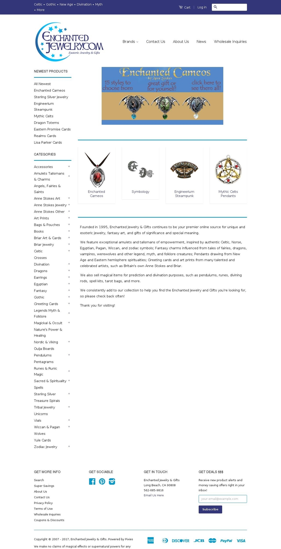 enchantedjewelry.com shopify website screenshot