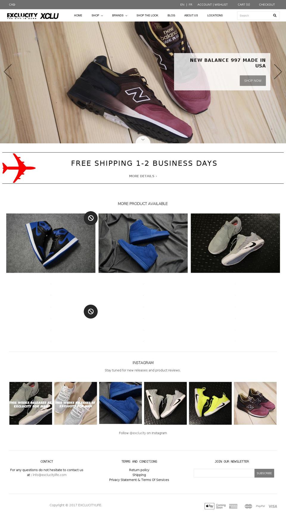 Trademark Shopify theme site example exclucitylife.com