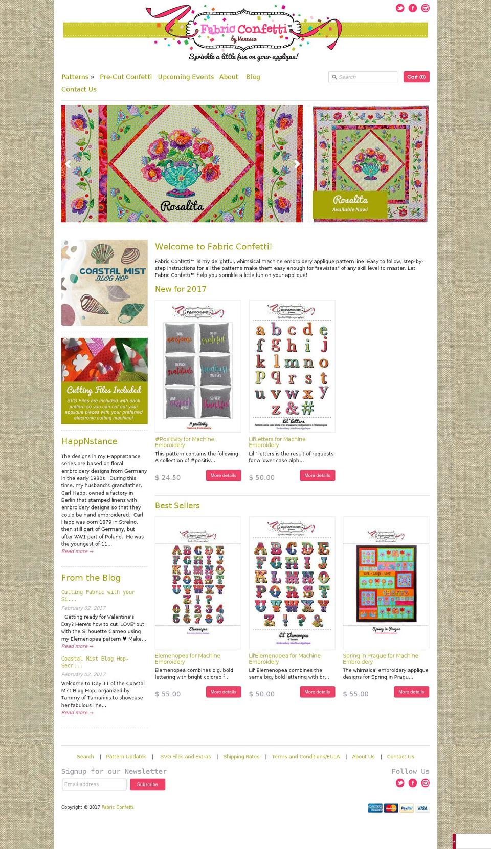 fabricconfetti.com shopify website screenshot